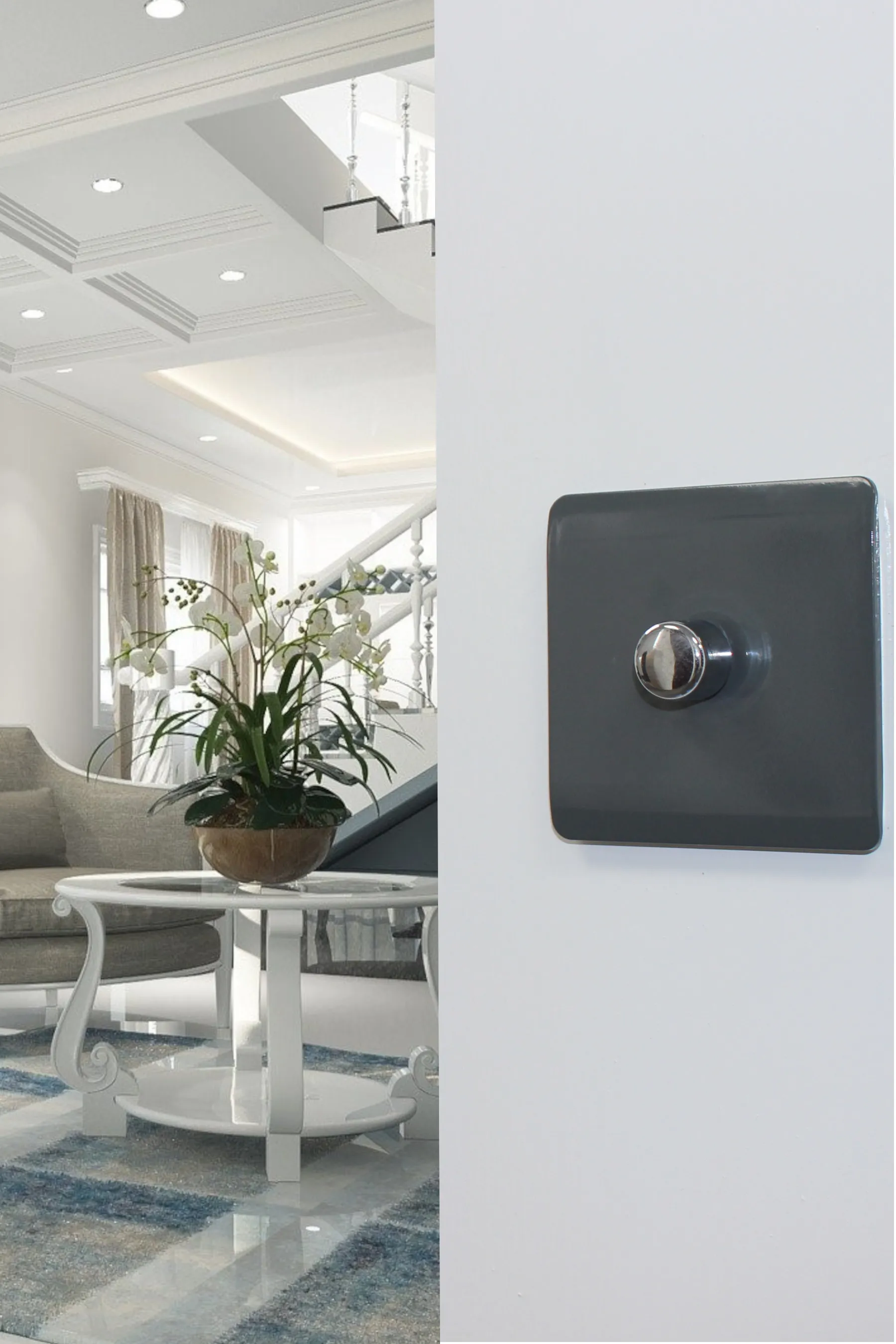 1 Gang 1 Way LED Dimmer Switch Charcoal ART-LDMCH  Trendi Charcoal